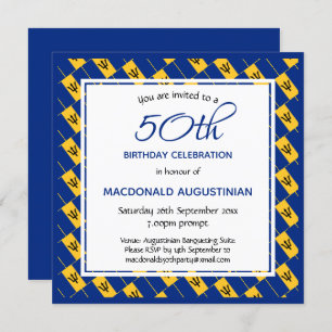 Invitación BARBADOS FLAG Personalizado 50 cumpleaños