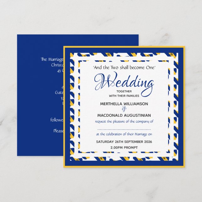Invitación BARBADOS Personalizado FLAG Boda de Plaza Patrióti (Anverso / Reverso)