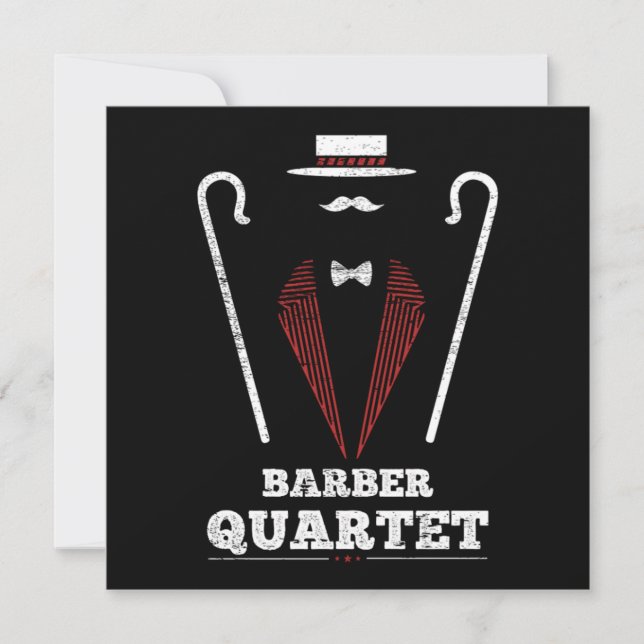 Invitación Barbershop Quartet Costume Singing Uniform Gift (Anverso)