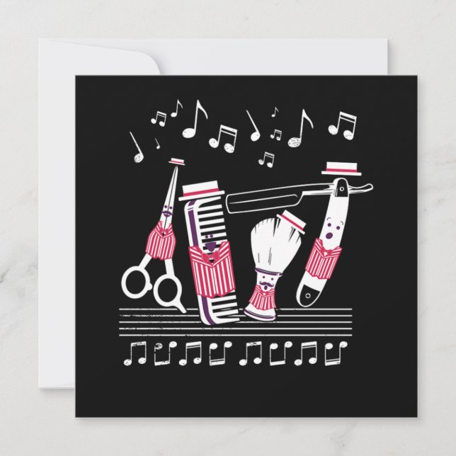 Invitación Barbershop Quartet From Hairdresser Tools Gift (Anverso)