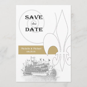 Invitación Barcaza de Nueva Orleans Fleur de Lis Reservar la