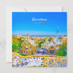 Invitación Barcelona, España - Parque Güell Mosaico Gaudí