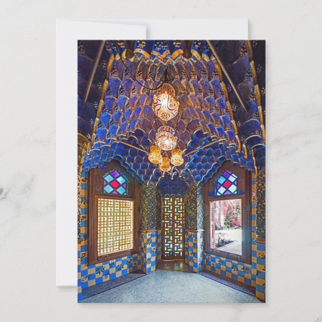 Invitación Barcelona. Gaudí. Casa Vicens.Interior. Ver.6. (Anverso)