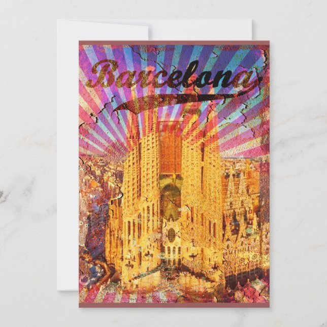 Invitación Barcelona, Spain, Vintage poster (Anverso)