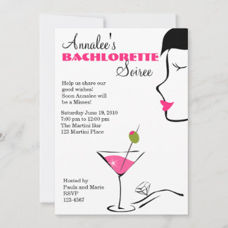 Invitación Barchlorette Martini Soiree