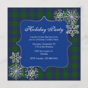 Invitación Barclay Clan Tartan Plaid Personalizado Navidades 