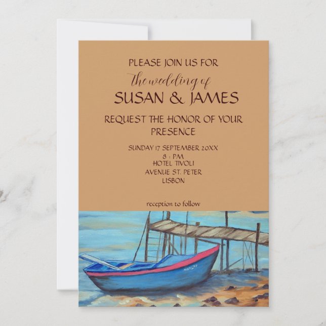 Invitación Barco antiguo en stiits Invitation (Anverso)