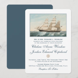 Invitación Barco de Clipper Náutico | Boda clásico