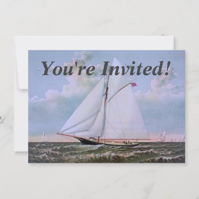 Invitación Barco de vela antiguo (Anverso)