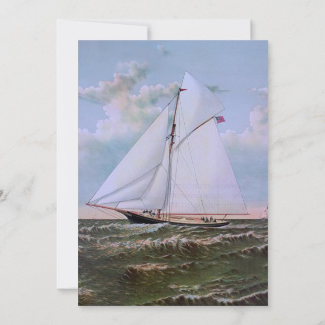 Invitación Barco de vela antiguo (Reverso)