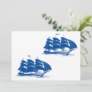 Invitación Barco de Vela Antiguo Clipper Náutico Oceánico