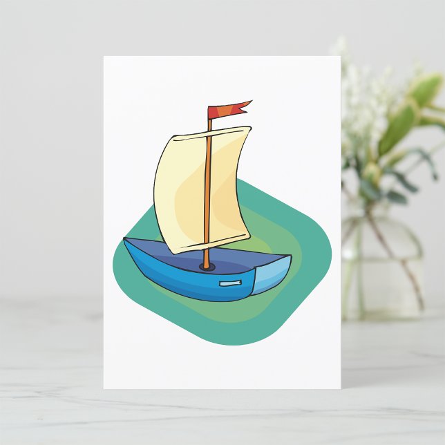 Invitación Barco de vela azul pequeño (Subido por el creador)