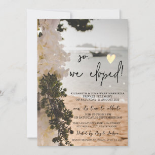 Invitación Barco de vela flores playa boda fuga 