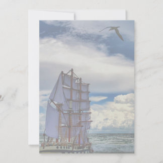 Invitación Barco en el mar - Opacidad más baja