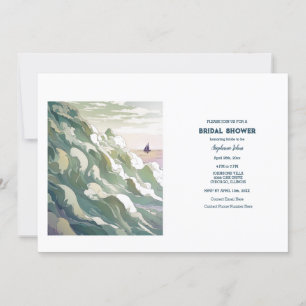 Invitación Barco náutico Boda de arte acuático ducha de novia