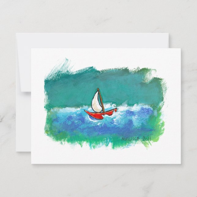 Invitación Barco original de la diversión de la navegación (Anverso)