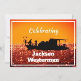 Invitación Barco pesquero en el monumento conmemorativo de la