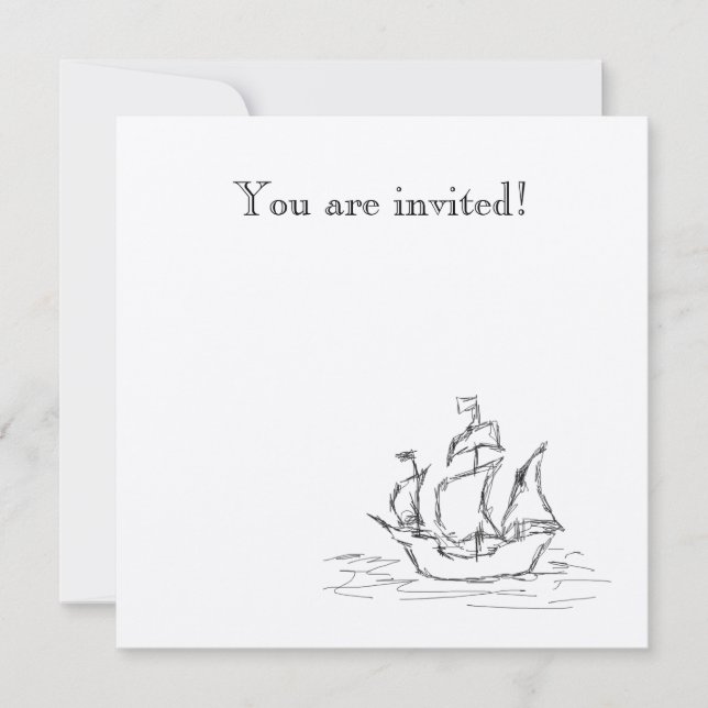 Invitación Barco pirata. (Anverso)
