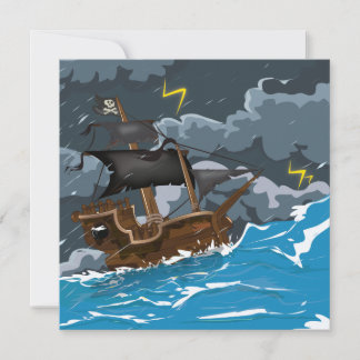 Invitación Barco pirata en tormenta
