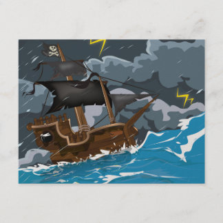 Invitación Barco pirata en tormenta