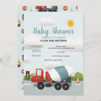 Barcos Cute Blue Construction Transport Baby Showe