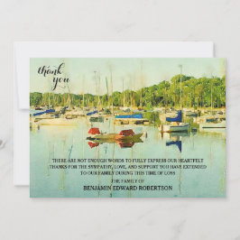 Invitación Barcos de vela en la carta de agradecimiento por l