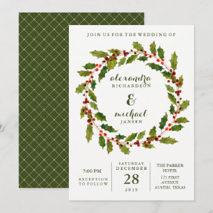 Invitación Bares de vacaciones  Boda Wreath de color de agua