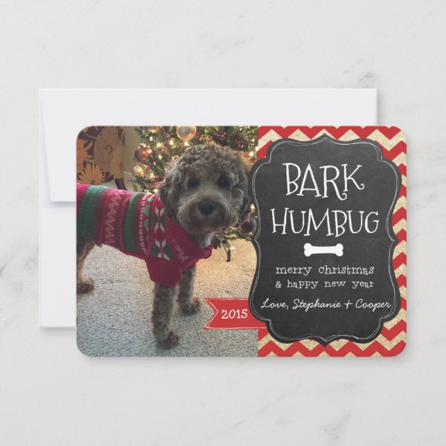 Invitación Bark Humbug Dog Navidades Card (Anverso)