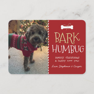 Invitación Bark Humbug Dog Navidades Card