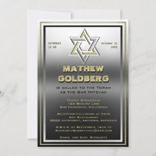 Invitación Barmitzvah Plata y Oro