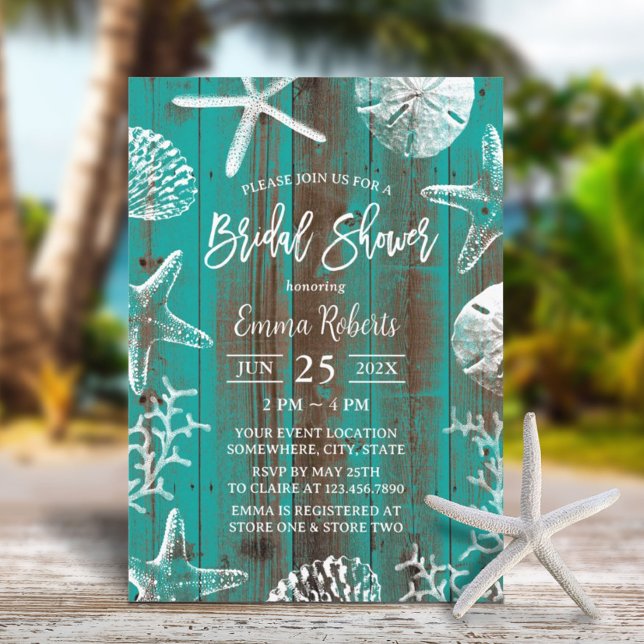 Invitación Barn Bridal Ducha Verde azulada De Aguas Marinas R (Subido por el creador)
