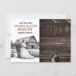 Invitación Barn Couple Save the Date