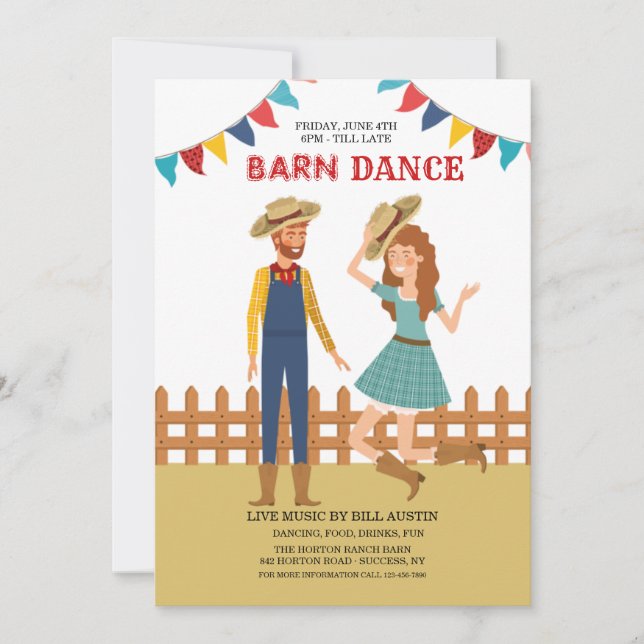 Invitación Barn Dance (Anverso)