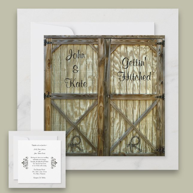 Invitación Barn Door Cowboy Boda occidental (Subido por el creador)