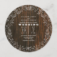 Barn Wood + Baby's Breath Round Boda