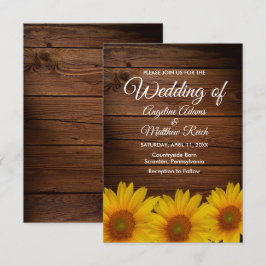 Invitación Barn Wood + Boda Rústico del Girasol