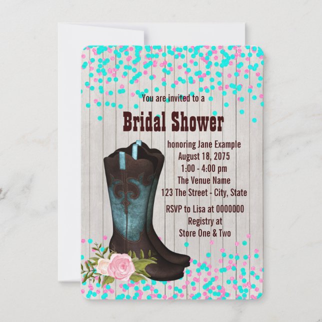Invitación Barn Wood Country Bridal Shower (Anverso)