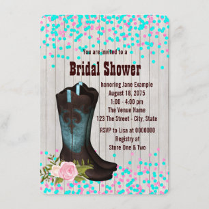 Invitación Barn Wood Country Desayuno de Novia