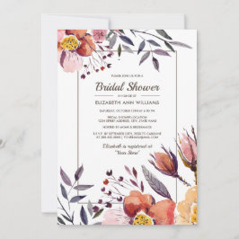 Invitación Barn Wood | Flores de otoño ducha de novia