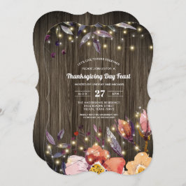 Invitación Barn Wood String enciende la fiesta floral de Acci