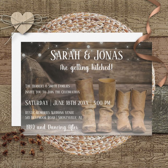 Invitación Barn y Boots Rustic Cowboy Boda occidental (Subido por el creador)