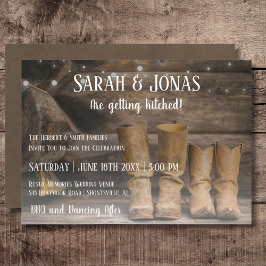 Invitación Barn y Boots Rustic Cowboy Boda occidental