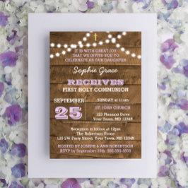 Invitación Barnwood ilumina Lilac por primera vez la Santa Co