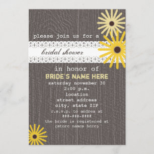 Invitación Barnwood y el cordón inspiraron la ducha nupcial