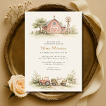 Invitación Barnyard Farm Animal Baby Shower<br><div class="desc">Barnyard farm animal baby shower invitation featuring cute farm animals in a rustic country design. Created to celebrate your little one with a warm,  playful style that feels charming and inviting. Perfect for baby showers,  farm themes,  and gender neutral celebrations. Editable text for easy personalization. Clean,  print-ready layout.</div>