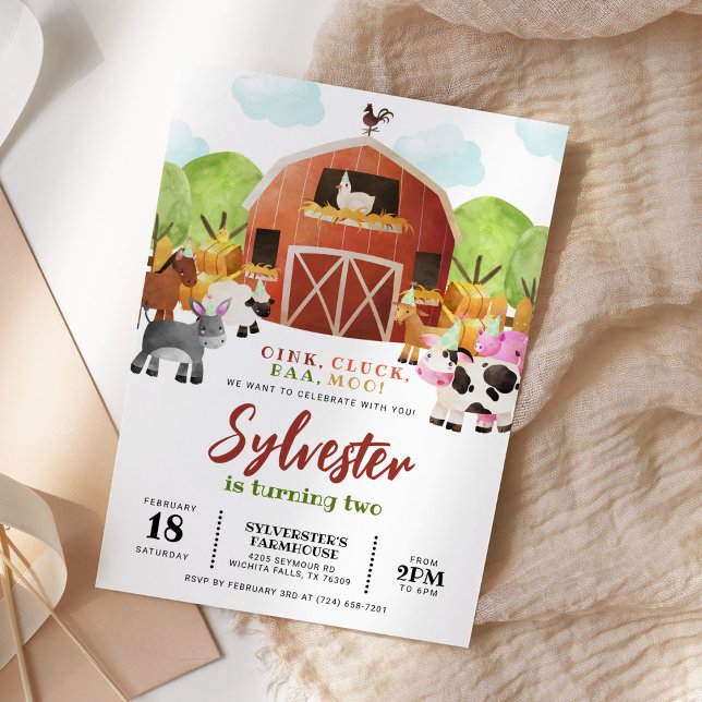 Invitación Barnyard Farm Animals Fiesta de cumpleaños (Subido por el creador)