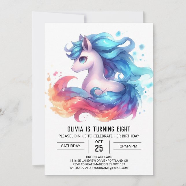 Invitación Barnyard Personalizado Horse Birthday (Anverso)