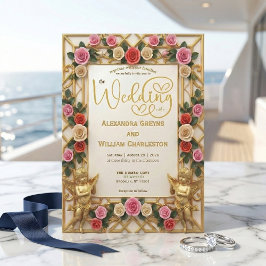 Invitación Baroque Angel & Dusty Rose Formal Wedding