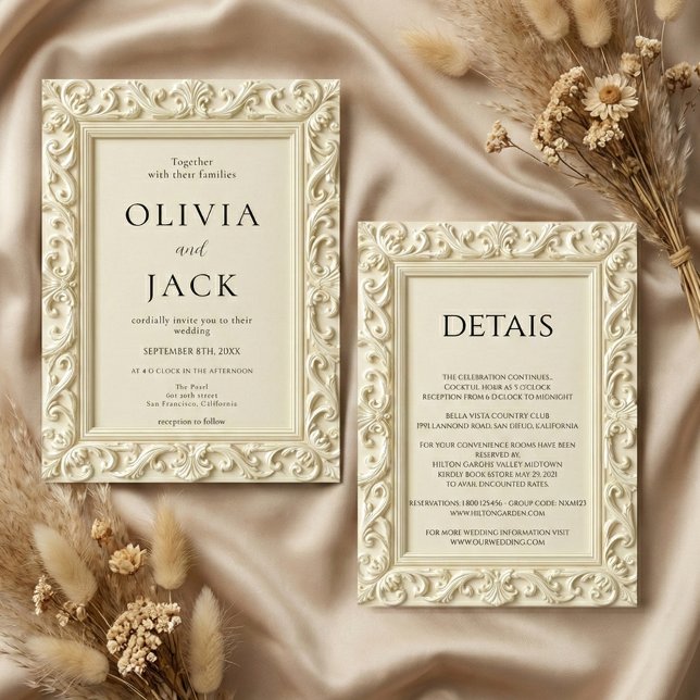 Invitación Baroque Elegance Wedding Frame Wedding (Subido por el creador)