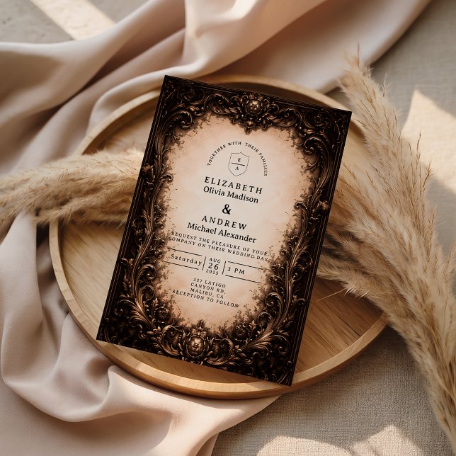 Invitación Baroque Gothic Frame Wedding (Subido por el creador)